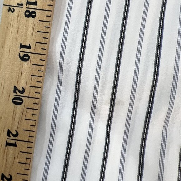 Womans Claiborne Button Front Shirt M White Black Striped MWT - Picture 8 of 15